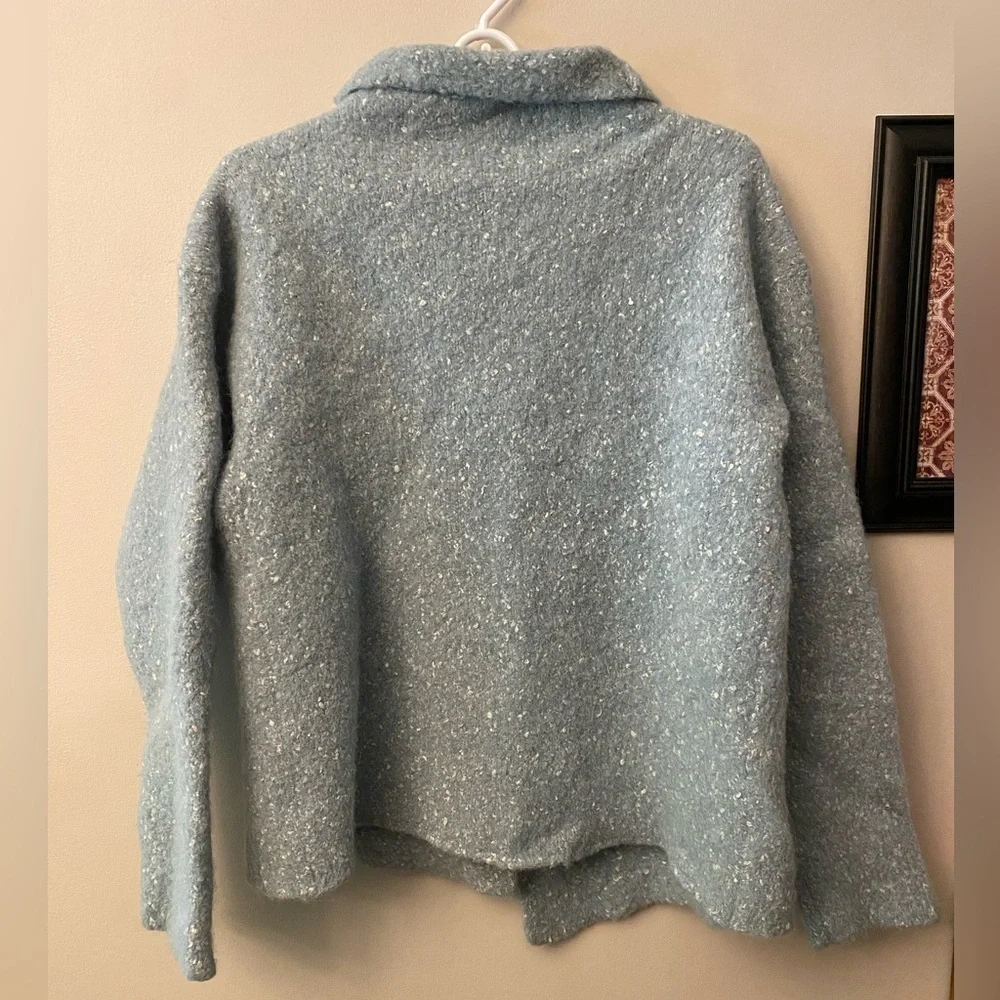 Eileen Fisher Italian yarn light Blue Knit Cardigan/blazer
